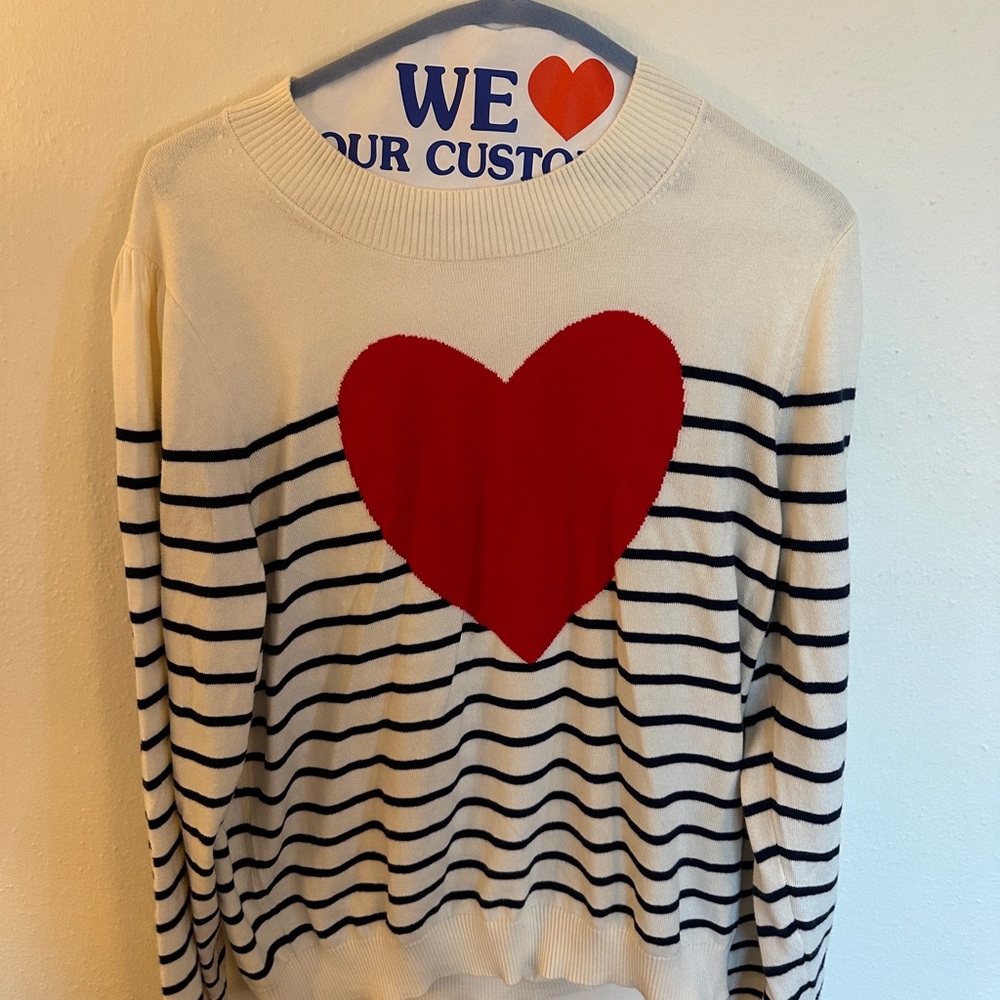 J Crew Heart Sweater XL